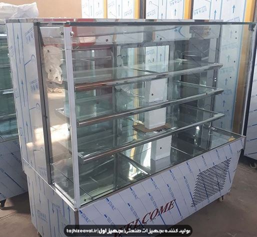 یخچال‌ شیشه‌ مکعبی‌ ۱.۵‌ متری‌ استیل‌ خش‌ دار