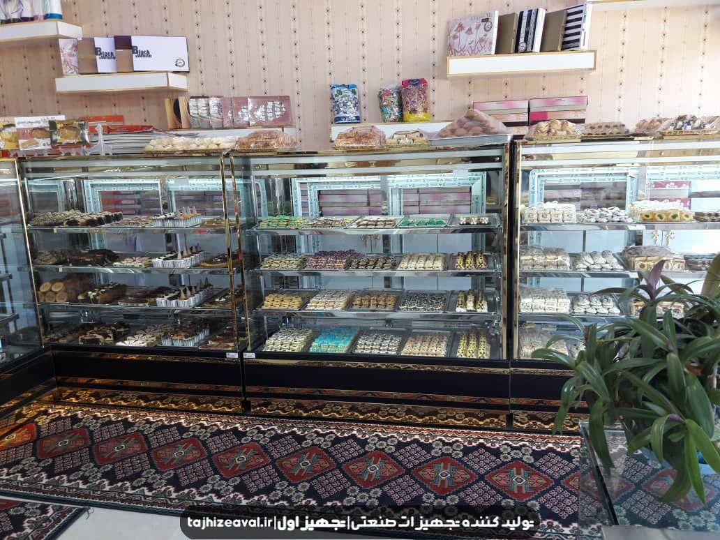 یخچال ویترینی شیرینی فروشی مدل آکواریومی 1.5 متر