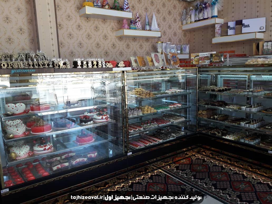 یخچال ویترینی شیرینی فروشی مدل آکواریومی 1.5 متر