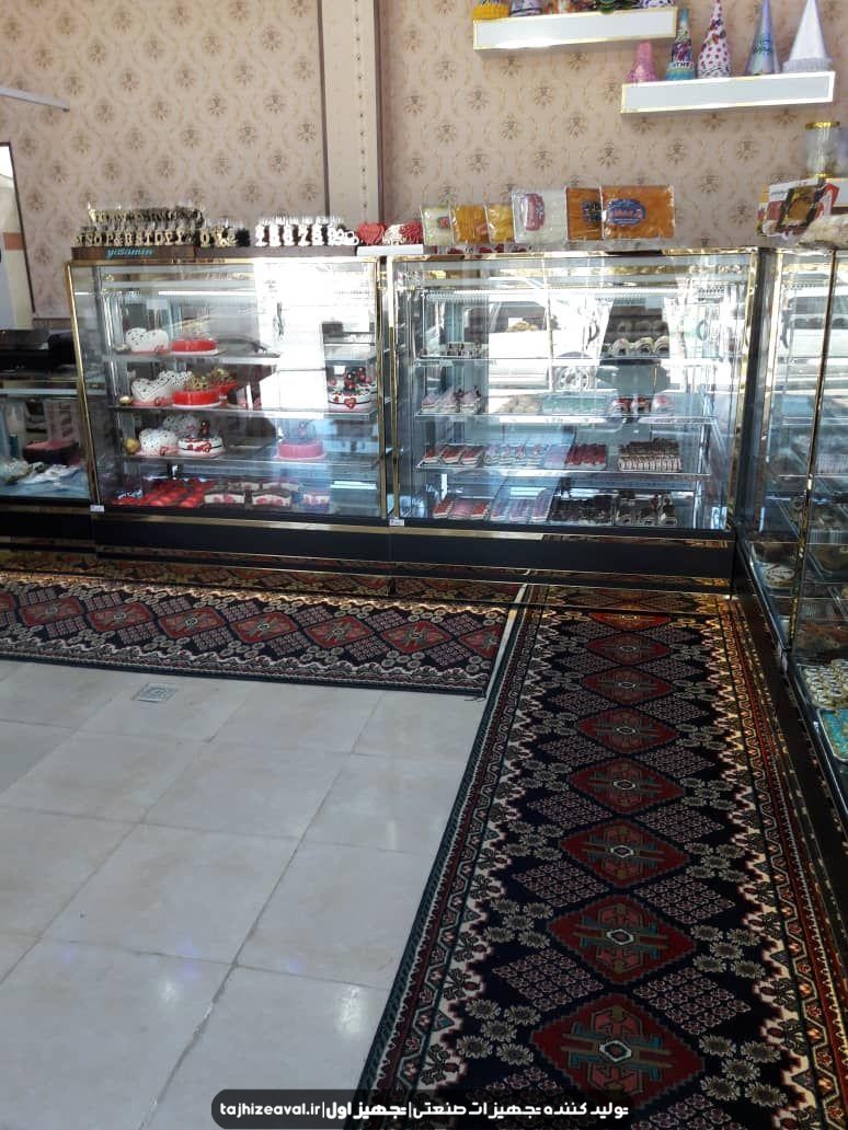 یخچال ویترینی شیرینی فروشی مدل آکواریومی 1.5 متر